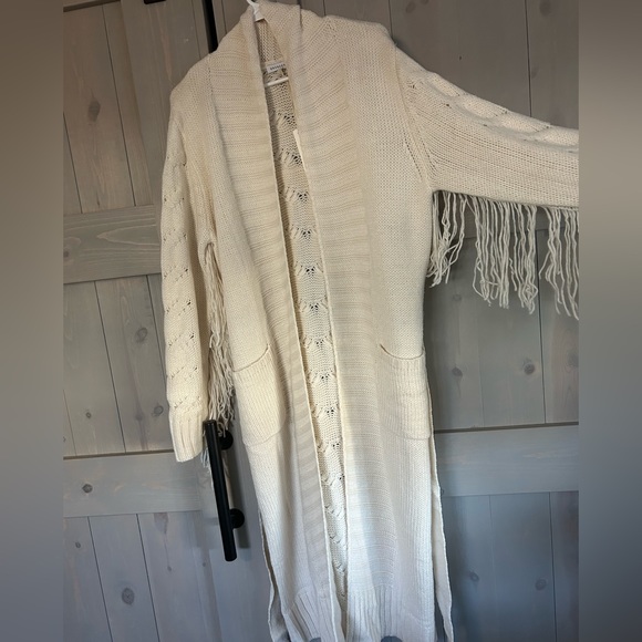 Boho Cream Sweater Duster - Picture 4 of 6